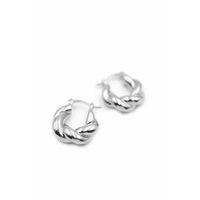 Örgü Halka Küpe - Gümüş