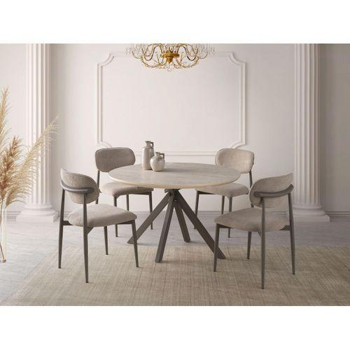 Nova Polo Yuvarlak Açılır Mutfak Masa Sandalye Takımı 70x120cm