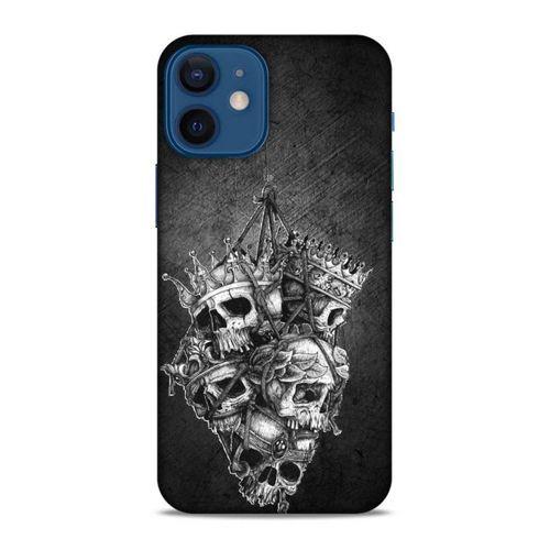 Lopard Apple iPhone 12 Mini Uyumlu Kılıf Tattoo's (47) Crystal Flex Kılıf Kafatasları