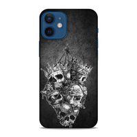 Lopard Apple iPhone 12 Mini Uyumlu Kılıf Tattoo's (47) Crystal Flex Kılıf Kafatasları