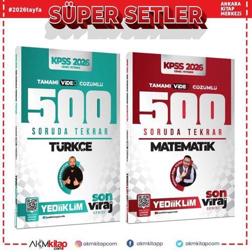 Yediiklim 2026 KPSS Türkçe ve Matematik Son Viraj Serisi Tamamı Video Çözümlü 500 Soruda Genel Tekrar Kamp Seti 2 Kitap