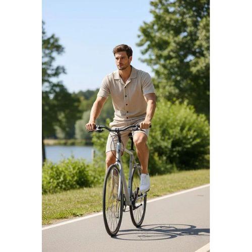 Erkek Waffle Kumaş Kısa Kollu Gömlek Şort Takım Regular Fit Yazlık İkili Set - Bej