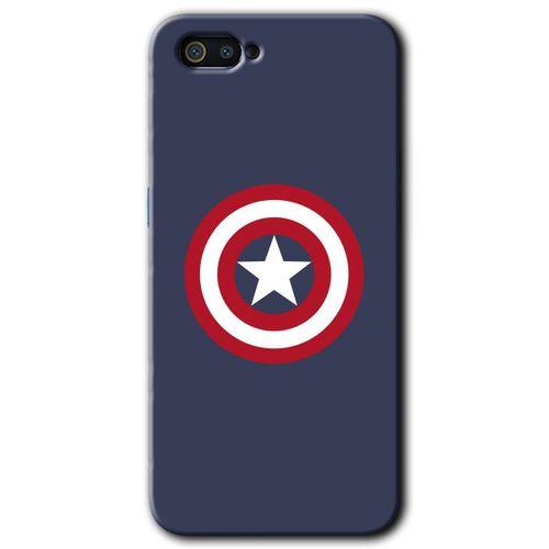 MRCİLETİSİM Realme C2 Kılıf HD Desen Baskılı Arka Kapak + Temperli Cam - Captain!