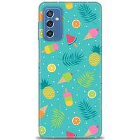Samsung Galaxy M52 5G Kılıf HD Baskılı Kılıf - Dondurma ve Yapraklar + Tam Ekran Koruyucu