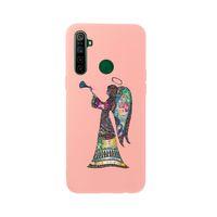 Oppo Realme 5i Mandala Melek Kız Premium Silikonlu Pembe Telefon Kılıfı