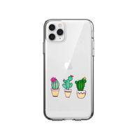 iPhone 11 Pro Kaktüsler Desenli Premium Şeffaf Silikon Kılıf