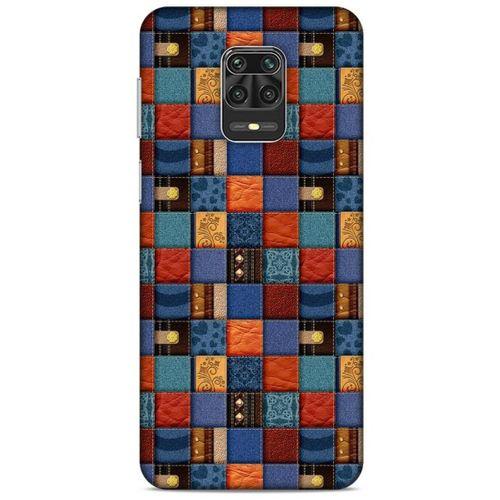 Xiaomi Redmi Note 9S Kılıf Patchwork (16) Kalın Kılıf Turuncu Mavi