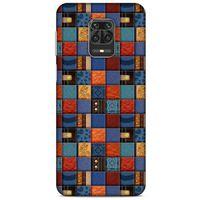Xiaomi Redmi Note 9S Kılıf Patchwork (16) Kalın Kılıf Turuncu Mavi