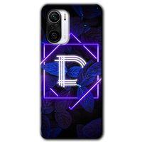 Redmi Mi11i Kılıf HD Desen Baskılı Arka Kapak - Dark Neon Yaprak D Harfi + Kırılmaz Cam
