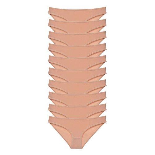10 adet Süper Eko Set Likralı Kadın Slip Külot Ten