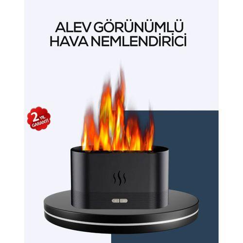 Aromatik Oda Kokusu Difüzörü Alev Tasarımlı Led Işıklı Nemlendirici