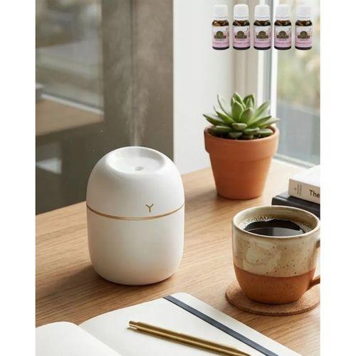 Taşınabilir Mini Nemlendirici 5 Esans Hediyeli Sessiz Led Işıklı Difüzör