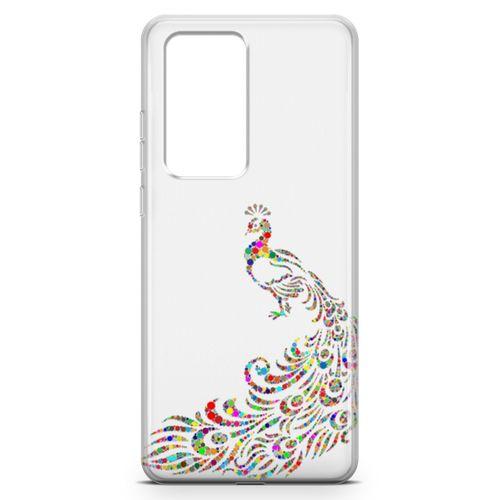 Huawei P40 Pro Kılıf Tavus Kuşu Rengarenk Arka Kapak Koruma Desenli Full Koruyucu