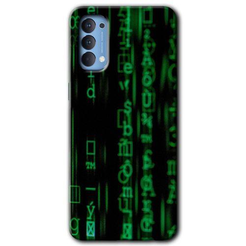 Oppo Reno 4 Kılıf HD Desen Baskılı Arka Kapak - Matrix