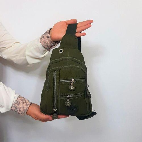 Fiyra bb1 Haki Renk Krinkıl Kumaş Beş Bölmeli Body Bag Bayan Çanta