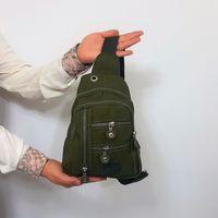 Fiyra bb1 Haki Renk Krinkıl Kumaş Beş Bölmeli Body Bag Bayan Çanta