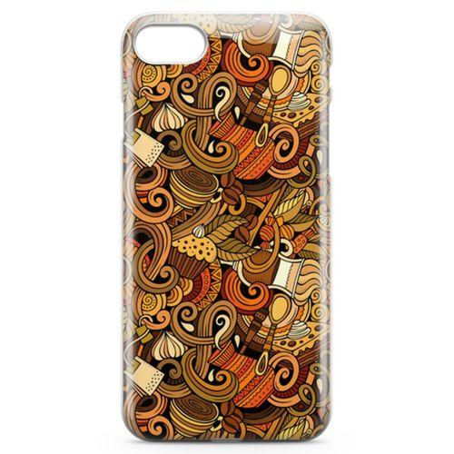 Apple iPhone 8 Kılıf Doodle Türk Kahvesi Arka Kapak Koruma Desenli Full Koruyucu