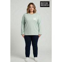 Kadın Büyük Beden M Baskılı 2 İplik Bisiklet Yaka Tişört SPR26BTSK942-13