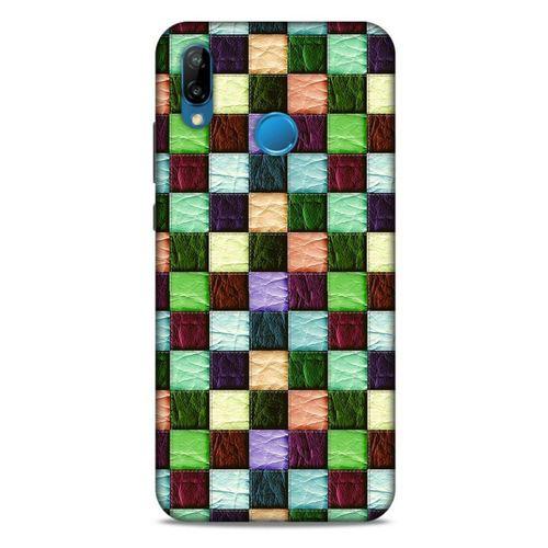 Huawei P20 Lite Kılıf Patchwork (6) Silikon Kılıf Su Yeşili