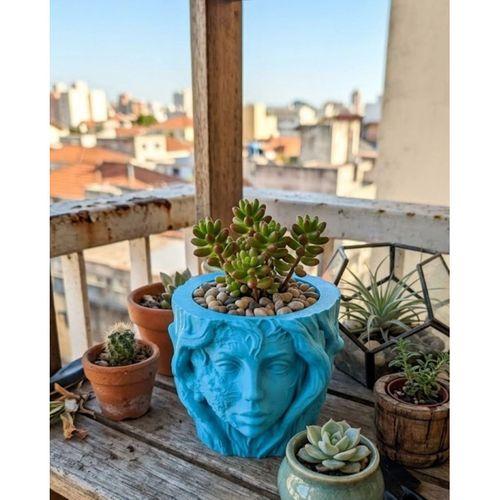 Minimalist Kadın Yüzü Heykel Tasarımlı 3d Dekoratif Saksı Vazo