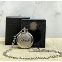 Özel Kutulu Dad (baba) Tasarımlı Gümüş Köstekli Saat