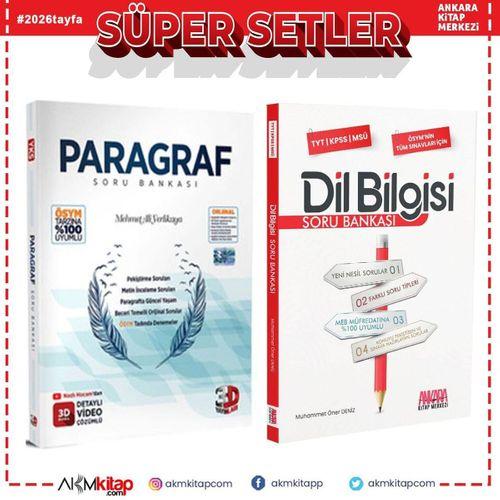 3D Paragraf Soru Bankası ve AKM Dil Bilgisi Soru Bankası Seti 2 Kitap