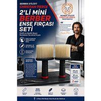 2'li Mini Berber Ense Fırçası Seti 14x10 cm Kuaför Boyun Temizleme Toz Alma Fırçası 723593
