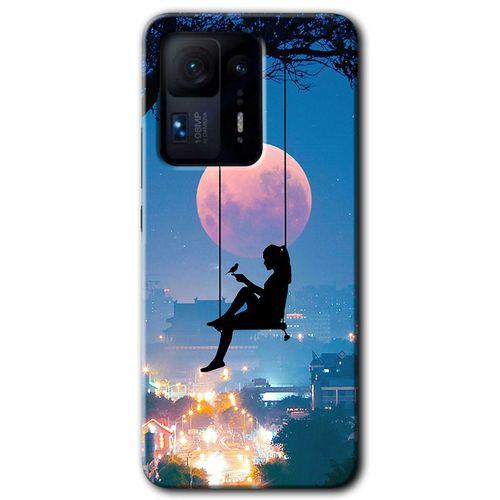 MRCİLETİSİM Xiaomi Mi Mix 4 Kılıf HD Desen Baskılı Arka Kapak+Temperli Cam - Yalnız Kadın