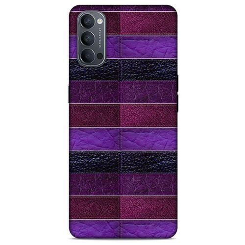 Oppo Reno 4 Kılıf Patchwork (14) Lansman Kılıf Mor Bordo