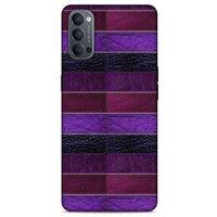 Oppo Reno 4 Kılıf Patchwork (14) Lansman Kılıf Mor Bordo