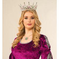 Taşlı Rönesans Kraliyet Gümüş Renk Kraliçe Tacı