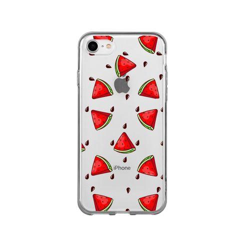 iPhone 8 Karpuz Dilimleri Desenli Premium Şeffaf Silikon Kılıf