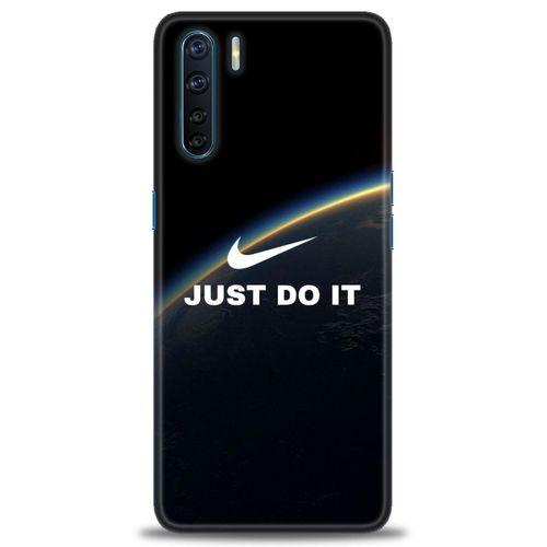 Oppo A91 / Reno 3 Kılıf HD Baskılı Kılıf - Nike Dünya + Tam Ekran Koruyucu