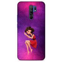 Xiaomi Redmi 9 Kılıf Depresyon (40) Fit Silikon Kılıf Kahverengi Beyaz