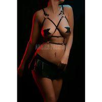 Göğüs Üzeri Lastik Harness - Seksi Lastik Büstiyer - Brf574