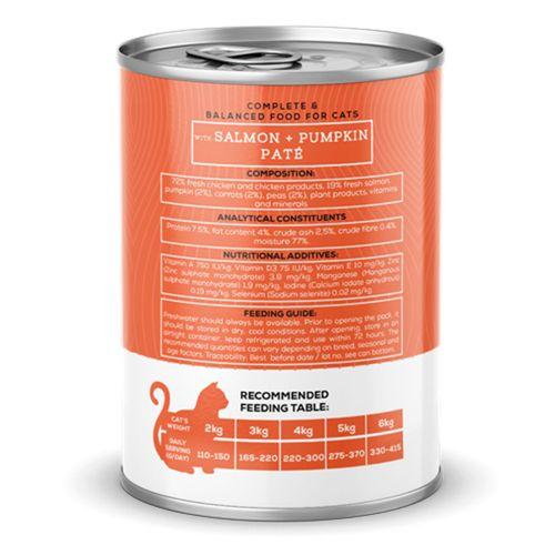 Chefs Choice Yetişkin Kediler İçin, Tahılsız, Hipoalerjenik, Somon Balıklı Ve Balkabaklı Ezme 12x400 gr