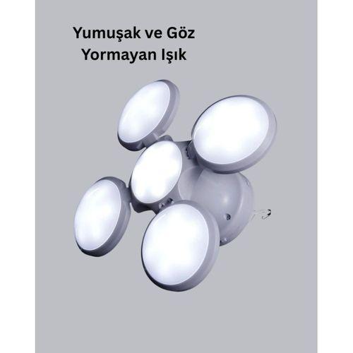 5 Kanatlı Solar Kamp Lambası – Usb Şarjlı, Taşınabilir, Ip65 Su Geçirmez Bahçe Lambası