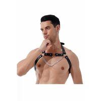 Zincirli Erkek  Göğüs Deri Harness - Brfm96