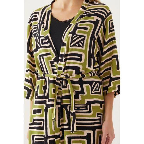 Pierre Cardin 8819-s Kadın Desenli Sabahlıklı Şort Takım