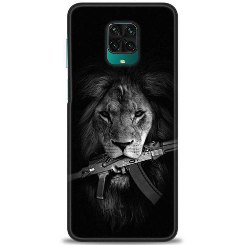 Xiaomi Redmi Note 9S Kılıf HD Baskılı Kılıf - Tüfek ve Aslan + Tam Ekran Koruyucu