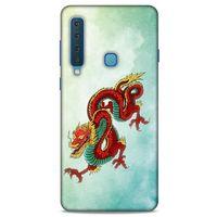 Samsung Galaxy A9 2018 Kılıf Dragons (25) Antişok Kapak Tatoo Sarı Kırmızı Ejderha