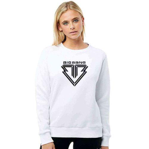 Big Bang Baskılı Beyaz Kadın Sweatshirt