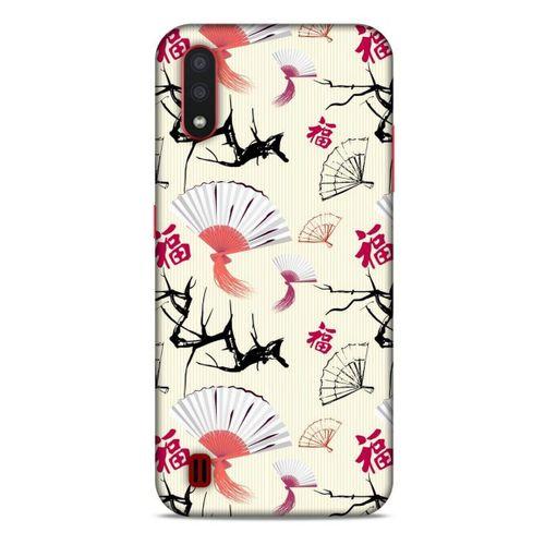Samsung Galaxy A01 Kılıf Japonya (44) Tough Armor Kılıf Japon Yelpazesi Çiçeği