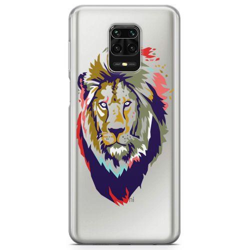 Xiaomi Redmi Note 9 Pro Kılıf Aslan Silüeti Arka Kapak Koruma Desenli Full Koruyucu