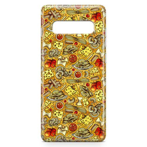 Samsung Galaxy S10 Plus Kılıf Peynirli Makarna Arka Kapak Koruma Desenli Full Koruyucu