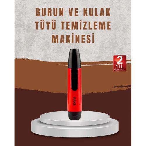 Raks Leo Burun Kulak Tüy Alma Makinesi 45 Dk Şarj Süreli Kırmızı