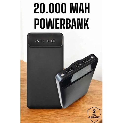 20.000 Mah Led Işıklı Lcd Ekran Usb Girişli Type-c Lightning Powerbank