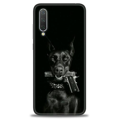 Xiaomi Mi 9 Lite Kılıf HD Baskılı Kılıf - Tabanca ve Köpek + Tam Ekran Koruyucu