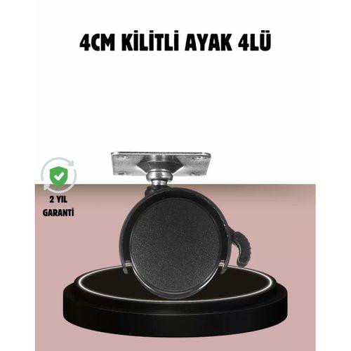 Kilitli 4 Cm Tekerlek Ayak 4’lü Set Zemin Koruyucu