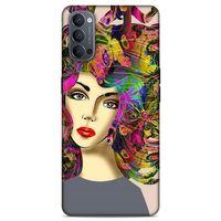 Lopard Oppo Reno 4 Uyumlu Kılıf Sürreal Yüzler ♀ (40) Fit Silikon Kılıf Desenli